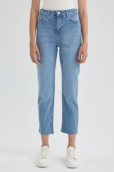 DeFacto Mary Vintage Jeanshose mit hoher Taille und Knöchellänge, Cut-Out, gerade Passform - B0309ax23au