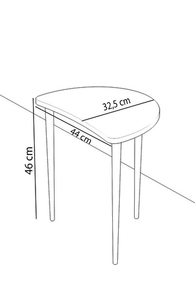 Remaks Moon 3'lü Zigon Sehpa Servis Sehpası - Meşe