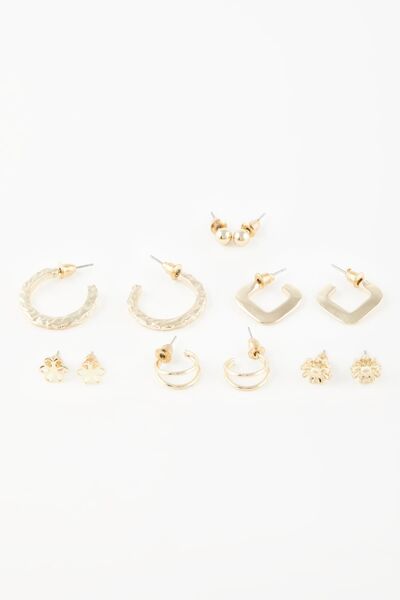 DeFacto 6 részes arany női fülbevaló készlet - B9527axns