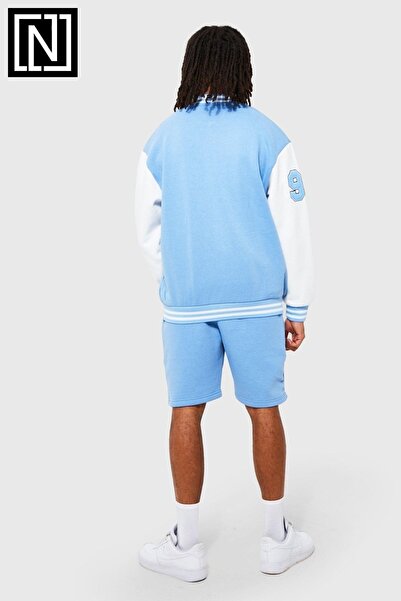 NEWLAKER Unisex Oversize Bomber - Κολλεγιακό μπουφάν με λεπτομέρεια κεντήματος