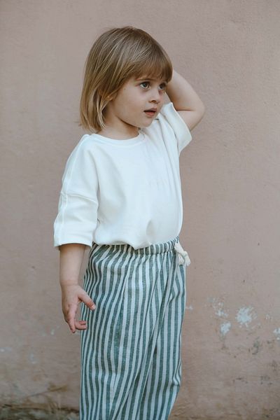 OhlalaKoala Unisex Khaki Striped Cotton Children's Pants