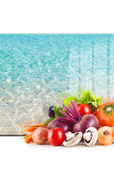 Decovetro 20x30 cm Sea Sand Seaside Look Glass Cutting Board - Cut Table
