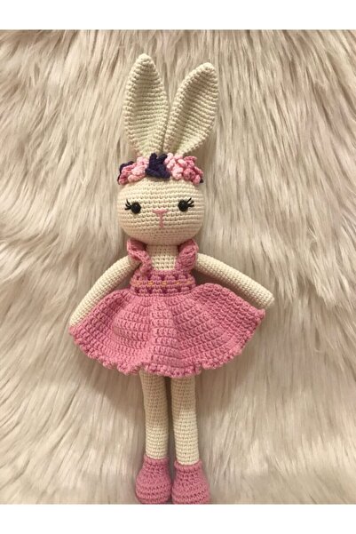 On marifet yün ve hobi dünyası Amigurumi Organik Örgü Oyuncak Kız Tavşan