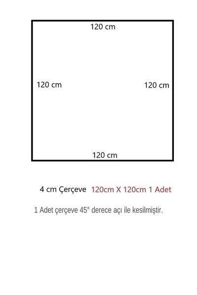 ANKARA KARTONPİYER Dekoratif Boyanabilir 4 Cm Duvar Çıtası 1 Adet 120cm*120cm Hazır Kesimli Çerçeve