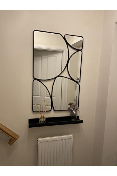 MKS Design 60x100 Siyah Çerçeveli Asimetrik Ayna Seti / Düzensiz Aynalar / Asimetrik Aynalar / Konsol Aynası