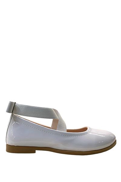 Tuğba Ortopedi 149 Model Orthopedic Girl's White Patent Leather Ballerinas