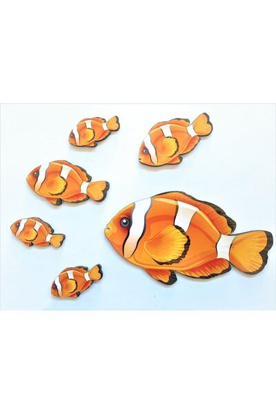 AKIN AKSESUAR HEDİYELİK Turuncu Balık Figürlü Kapı Duvar Dolap Ahşap Yapıştır...