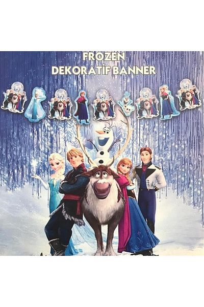 partideyince Διακοσμητικό πανό γενεθλίων Olaf Elsa Anna