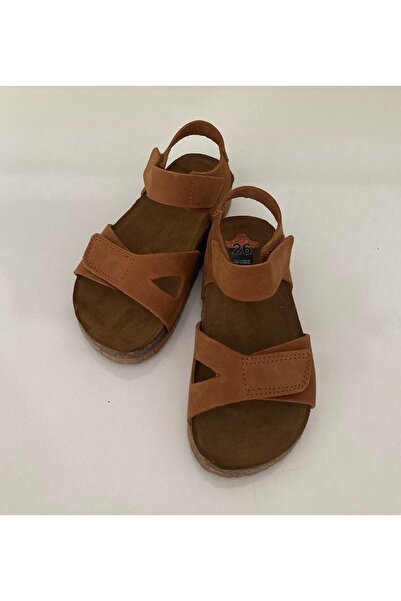 Çizmeli Kedi Unisex Çocuk Hakiki Deri, Ortopedik ve Mantar Tabanlı Sandalet