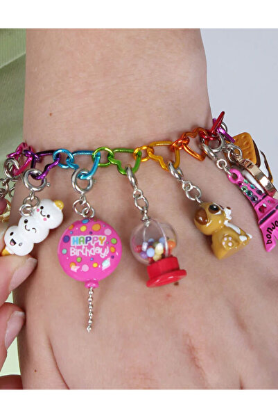 ! Rainbow Heart Link Bileklik