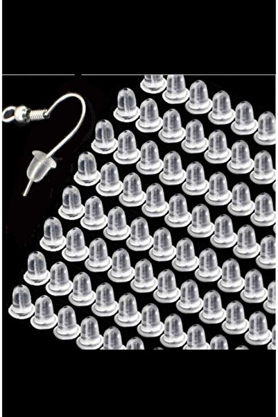 LİVZA BİJUTERİ Küpe Klipsi Arkası Lastiği Şeffaf Küpe Arkası 100 Adet