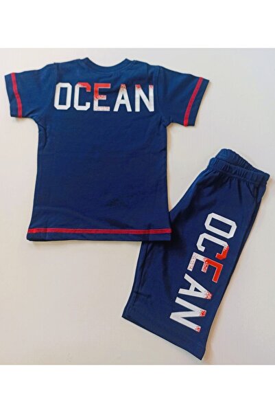 ROLY POLY Boy's Navy Blue 2-Piece Pajama Set - 100% Cotton, Short Sleeve T-shirt Capri