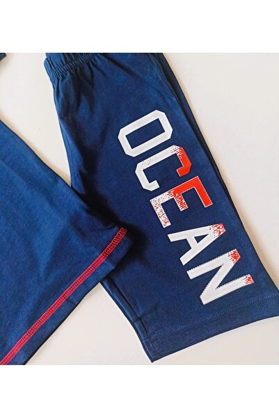 ROLY POLY Boy's Navy Blue 2-Piece Pajama Set - 100% Cotton, Short Sleeve T-shirt Capri