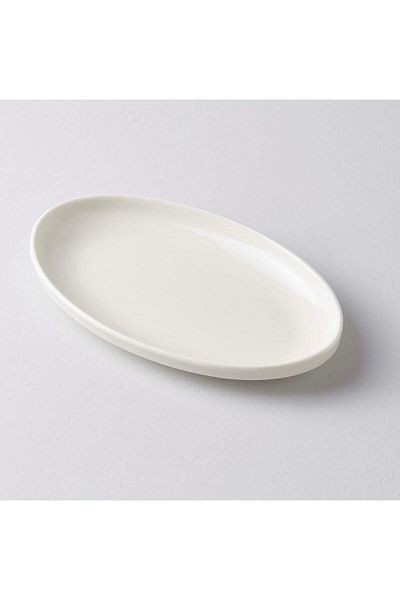 porselenden Modern Cream 20 cm 2-Piece Small Size Breakfast Boat Presentation Plate Presentation Serving Set