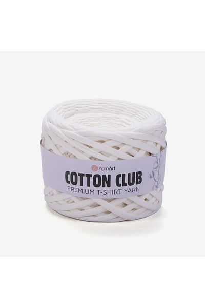 Yarnart Cotton Club - Χτενισμένο Βαμβακερό Ύφασμα Πλεκτό Χέρι Νήμα Candy White-7349