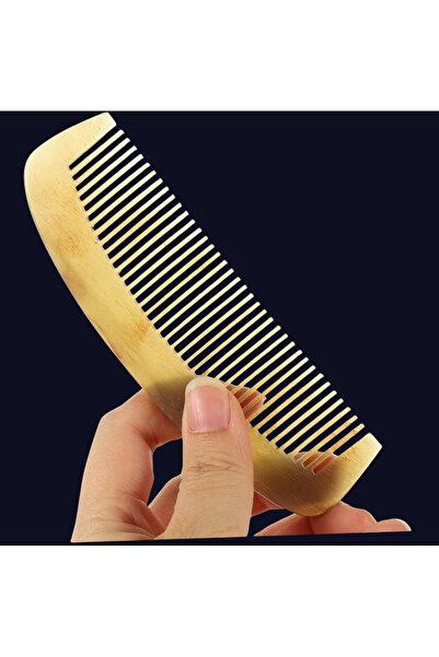 Sorendy Sığır Boynuzu Doğal Kemik Tarak Antistatik Saç Tarağı Hakiki El Yapımı Şık Hediyelik Kt-106 - 14 Cm