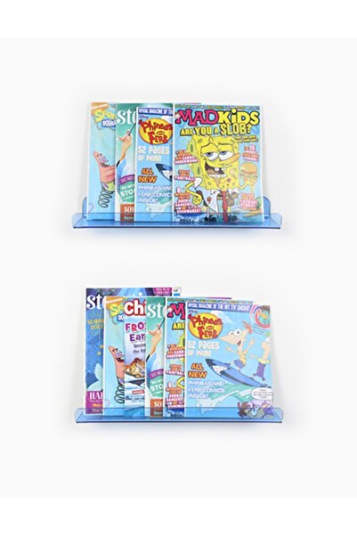 Turkuaz Mavi Pleksi Raf/kitaplık 45cm (2'Lİ PAKET)