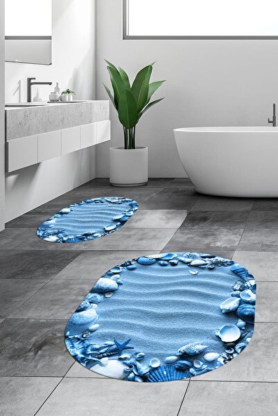 EY HOME 3D Digital Washable Non-Slip Modern Pattern Double-Sided Bathroom Rug...