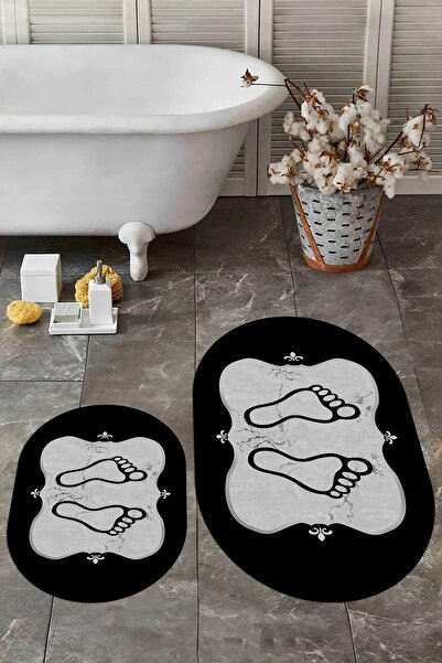 EY HOME Set de toaletă pentru baie, lavabil, anti-alunecare, modern, cu model...