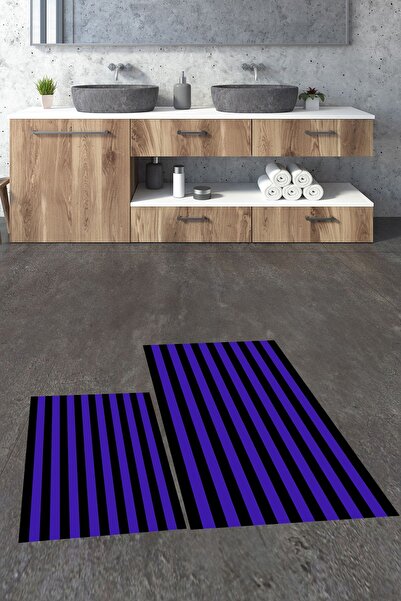 EY HOME Set de covorașe de baie digital cu imprimeu lavabil, anti-alunecare, ...