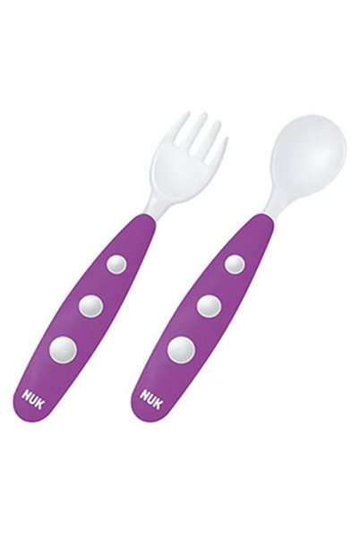 Nuk Mini Fork Spoon Set 8 Months Purple (1 PC)