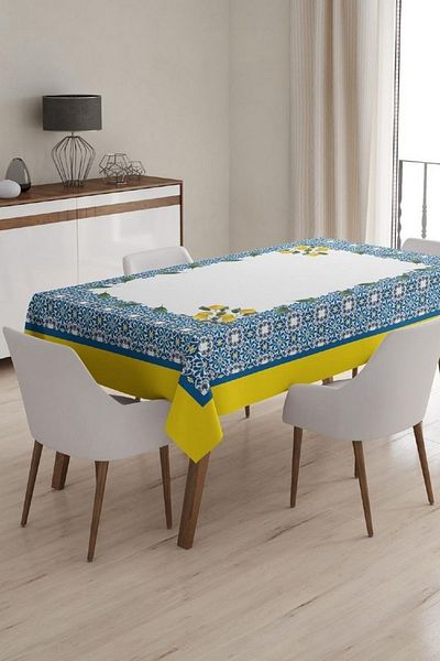 Çt Çeyizci Tekstil Față de masă unică rezistentă la pete 120x150cm imprimată digital și cu model