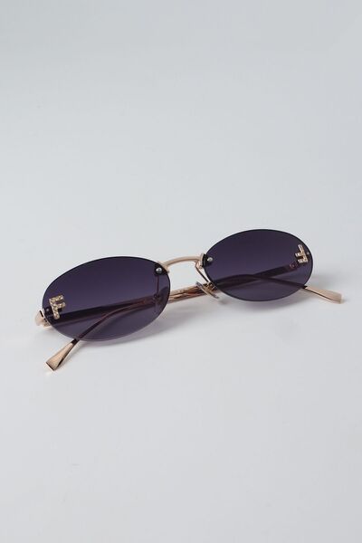 Kapin Fierx Oval Taşlı Tasarım Güneş Gözlüğü - Siyah Degrade