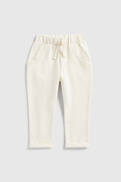 MOTHERCARE Broderie Cream Frilly Jogger Pants