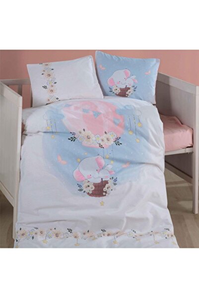 Clasy Ranforce Baby Duvet Cover Set - Cotton, BAMBI V1 POWDER