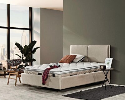 Mobilya Dükkanım Plain 140X190 Çift Kişilik Yatak, Karyola Seti EY2001