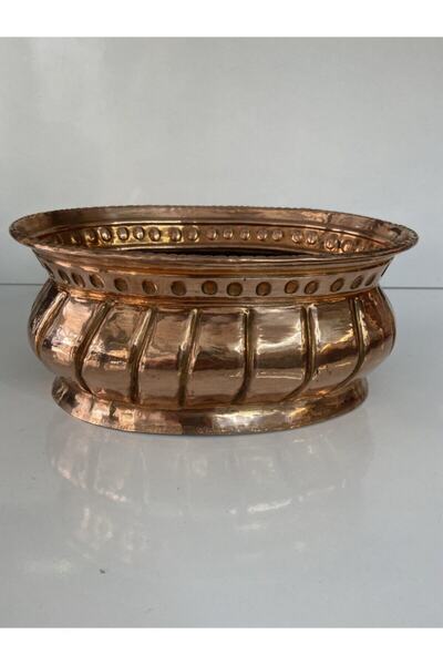 LüksAksesuar Bakır Saksı El Yapımı %100 Bakır