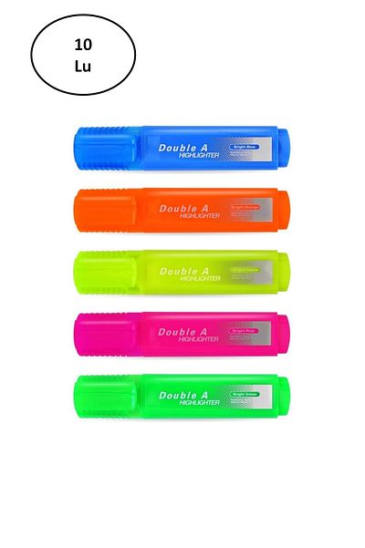 HD GİYİM Green Highlighter Double A Pen - Pack of 10