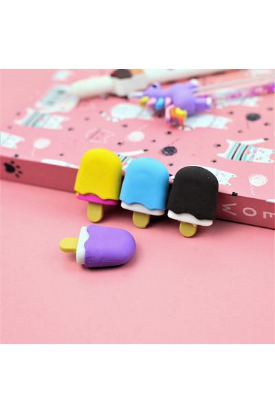 Şeker Ofisi 4-Piece Bar Ice Cream Eraser Set
