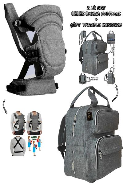 USF Mother Baby Care Backpack Reversible Baby Carrying Kangaroo Set of 2