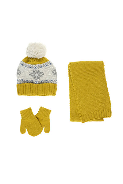 Panço Unisex Bebek Atkı Bere Eldiven Set