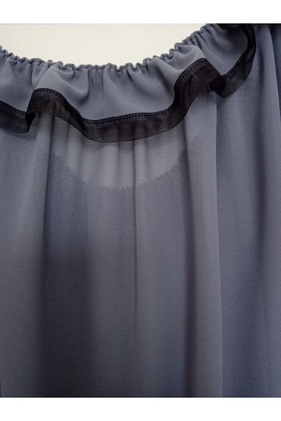 KobalBusiness Blue-Grey Chiffon Multi Ribbon - Lattice Tulle, Black Organza, 230cm 55x55cm Diameter Model