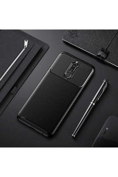 halkhouse Huawei Mate 10 Lite Kılıf Negro Silikon Karbon İz Yapmaz Kapak