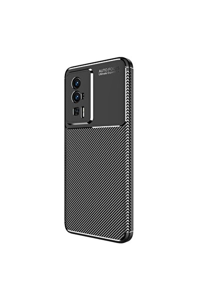 Xiaomi Poco F5 Pro Case Negro Silicon Carbon Trace Proof Cover
