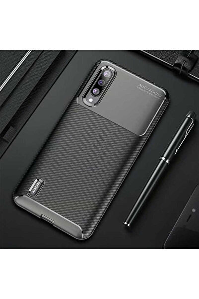 halkhouse Xiaomi Mi 9 Lite Kılıf Negro Silikon Karbon İz Yapmaz Kapak