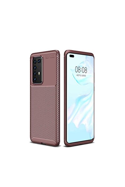 halkhouse Huawei P40 Pro Kılıf Negro Silikon Karbon İz Yapmaz Kapak
