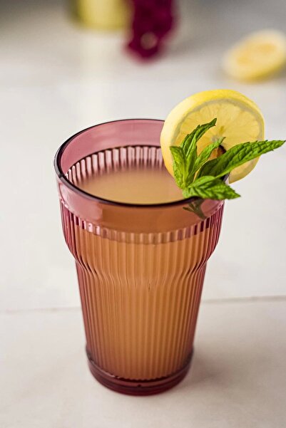 Depa Akrilik Mürdüm 6'lı Uzun Bardak & Su Meşrubat Bardağı 400 Ml ( Cam Değil...