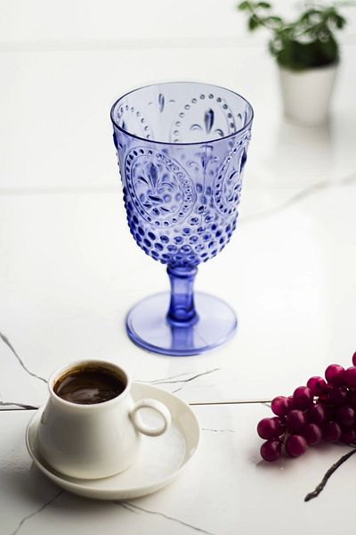 Depa Acrylic Blue Single Glass & Water Soft Drink Coffee Side Cup 450 ml (Not Glass)