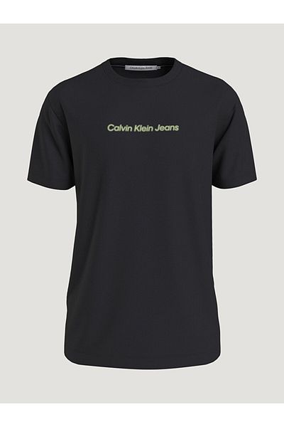 Calvin Klein Erkek Marka Logolu Pamuklu Günlük Kullanım Siyah T-Shirt J30J324646-BEH