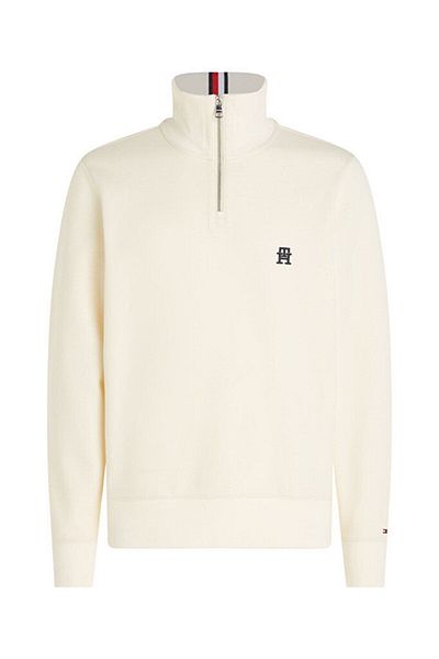 Tommy Hilfiger Men's Brand Logo Long Sleeve Comfortable Beige Sweatshirt MW0MW33647-AEF