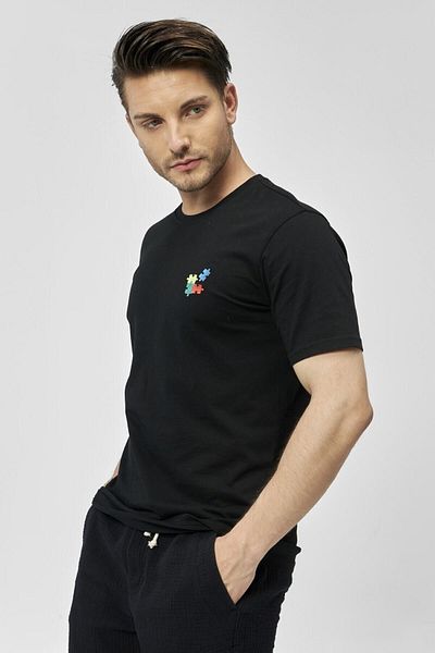The Socks Company Tricou cutitut unisex alb, brodat, cu decolteu rotund