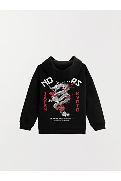 LAND MODA Παιδική μπλούζα με στάμπα Unisex με κουκούλα