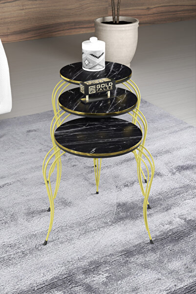 GOLDFALEZ Zigon Sehpa Lükens Çift Gold Bendir