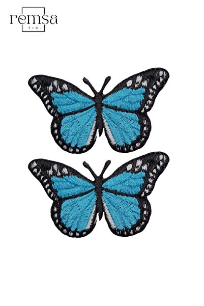 REMSATİC أرما - رقعة - نموذج الفراشة باللون الفيروزي (6 سم × 5,5 سم) 2 قطعة