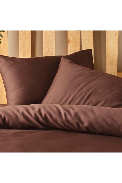 Bella Maison Комплект плик за завивка от 100% памучен сатен, цвят „Basic“, размер „king size“, цвят „Bitter Coffee“ (240x220 см)