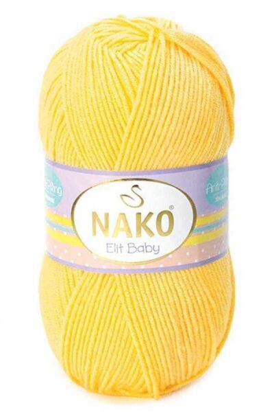 NAKO Elite Baby Yellow Knit Fire - Lână pentru bebeluși care nu se scurge 2857